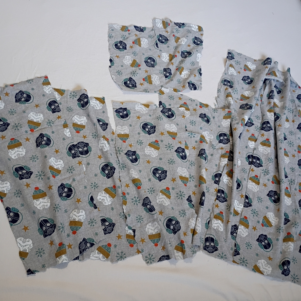 Star Wars Christmas Scrap Fabric Lot • Stormtroopers & Darth Vader Winter Hats